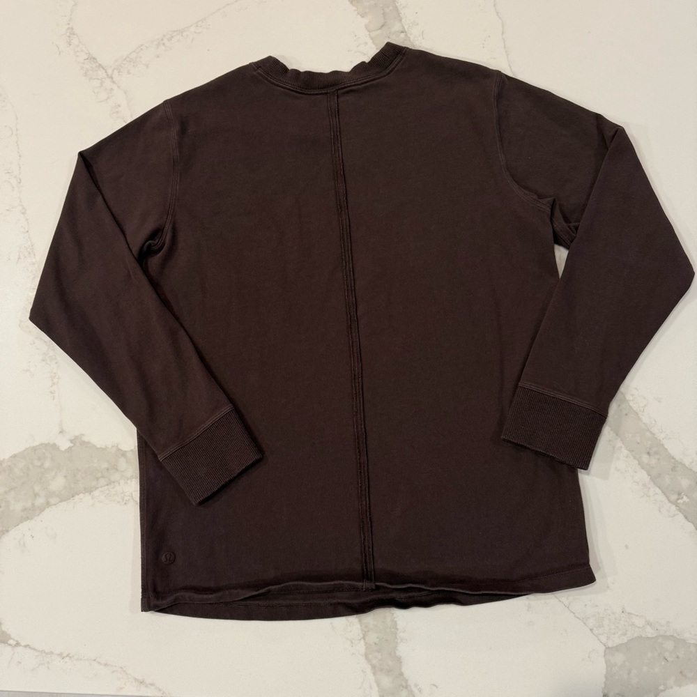 Lululemon All Yours Heavyweight Long Sleeve Shirt Women’s Size 4 Chocolate Brown - Picture 5 of 7